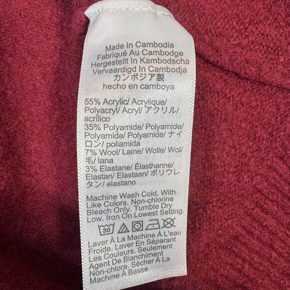 J. Crew Sweater Polo Collared Extra Soft Yarn Pullover Burgundy Women Medium - Picture 9 of 10